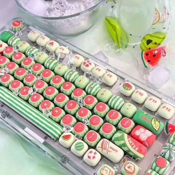 Watermelon-Themed Keycaps for a Fresh Typing Experience - adorila